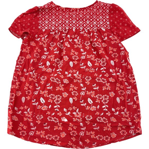 Dalia Women's Short Sleeve Blouse |  Red & White Floral | XXLarge - Picture 2 of 2